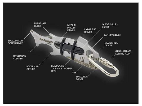 Llavero Multifuncional True Utility Sharkey Con Mosquetón